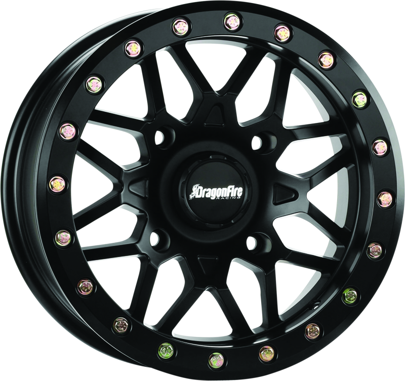 DragonFire Racing Typhon Wheel 15X10 4/156 5+5 +0 Machined Black 523202