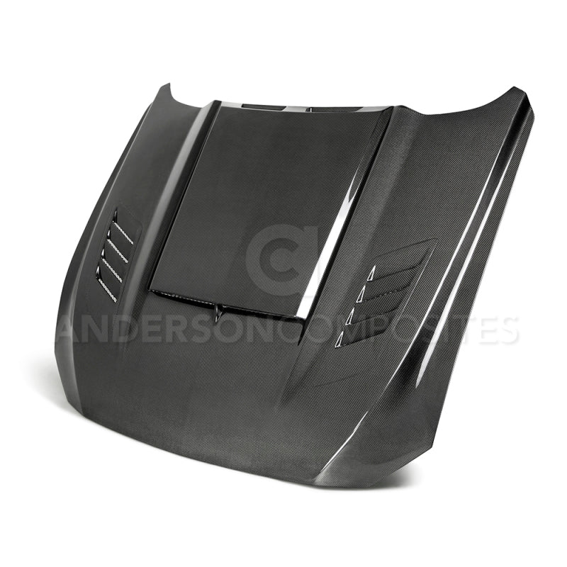 Anderson Composites 2018-2019 Ford Mustang Ram Air Double Sided Carbon Fiber Hood AC-HD18FDMU-AB-DS