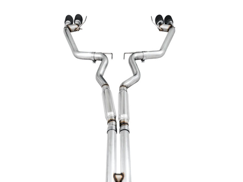 AWE Tuning 2018+ Ford Mustang GT (S550) Cat-back Exhaust - Track Edition (Quad Diamond Black Tips) 3020-43072