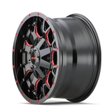 Mayhem 8015 Warrior 20x9 / 6x135 BP / 18mm Offset / 106mm Hub Black w/ Prism Red Wheel