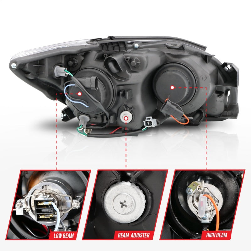 ANZO 2005-2010 Scion Tc Projector Headlights w/ Halo Chrome (CCFL) 121120