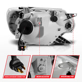 ANZO 12-15 Toyota Tacoma Projector Headlights - w/ Light Bar Switchback Chrome Housing 111557