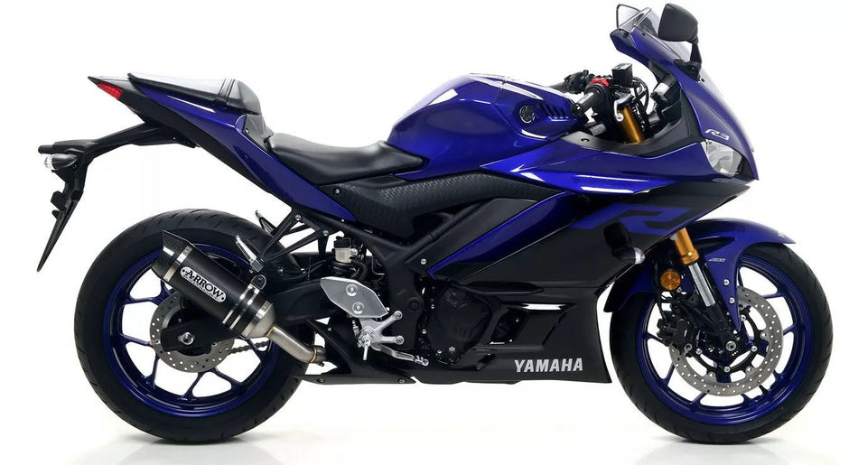 Arrow Silenciador Dark Thunder De Aluminio Homologado Yamaha Yzf-R3 2019 Con Fondo De Carbono Con Tubo De Conexion Soldado 71894akn