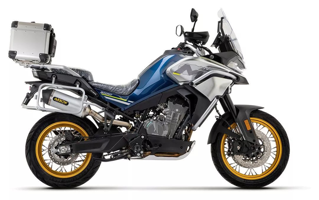 71943pk Arrow Cf Moto 800mt Sport / Touring 23-24  EU Homologated Titanium Race Tech Silencer With Welded Link Pipe