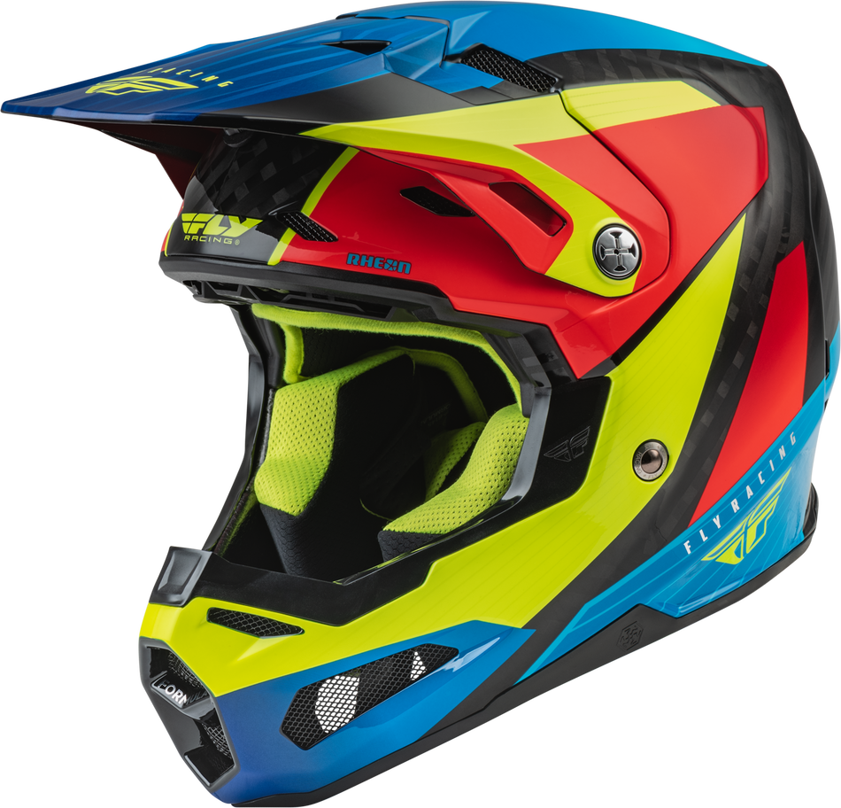 FLY RACING Youth Formula Crb Prime Helmet Hi-Vis/Blue/Red Yl 73-4433YL