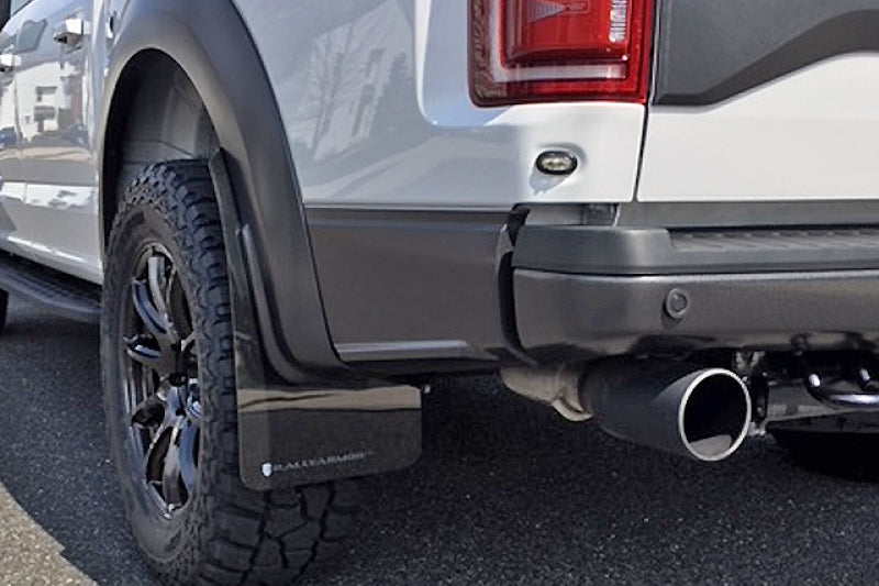Rally Armor 17-19 Ford F-150 Raptor UR Black Mud Flap w/ Dark Grey Logo MF53-UR-BLK/DGRY