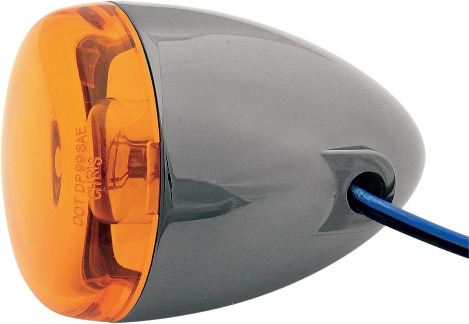 CHRIS PRODUCTS Turn Signal - Black Nickel/Amber 8501A-BN