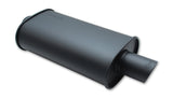 Vibrant StreetPower FLAT BLACK Oval Muffler with Single 3in Outlet - 2.5in inlet I.D. 1146