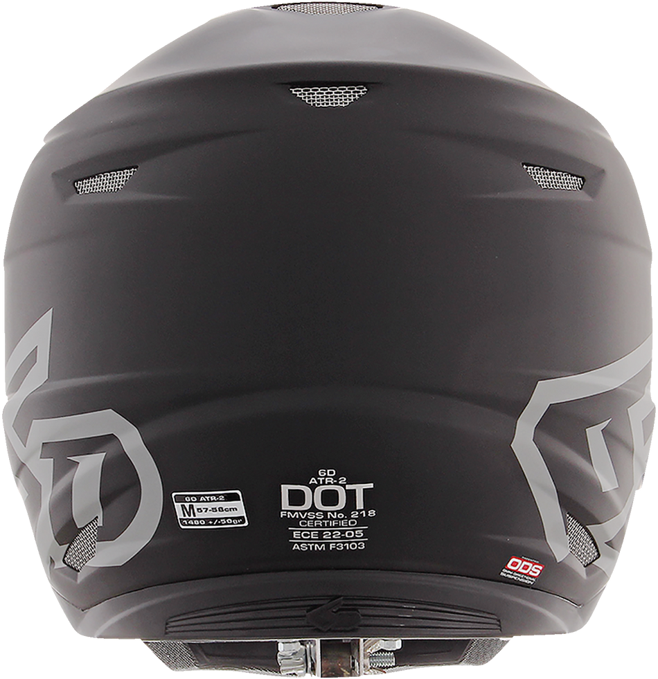 6D ATR-2 Helmet - Matte Black - Small 12-0505