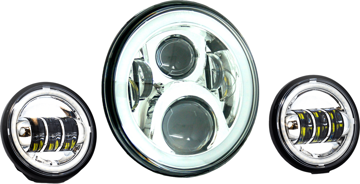 LETRIC LIGHTING CO7" Led Hdlgt W/ Pass Chr Halo IndianLLC-ILHK-7CH