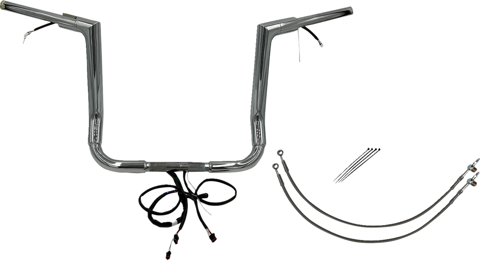 FAT BAGGERS INC. Handlebar Kit - Flat Top - 14" - Chrome 601214