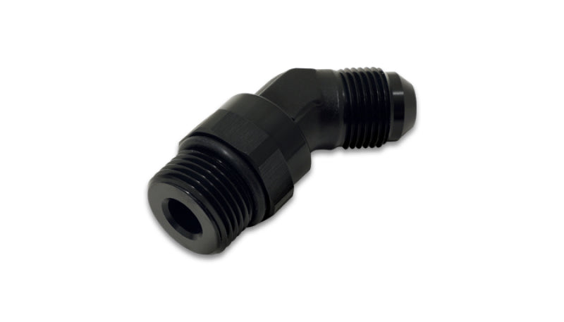 Vibrant -12AN Male to Male -12AN Straight Cut 45 Degree Adapter Fitting - Anodized Black 16950