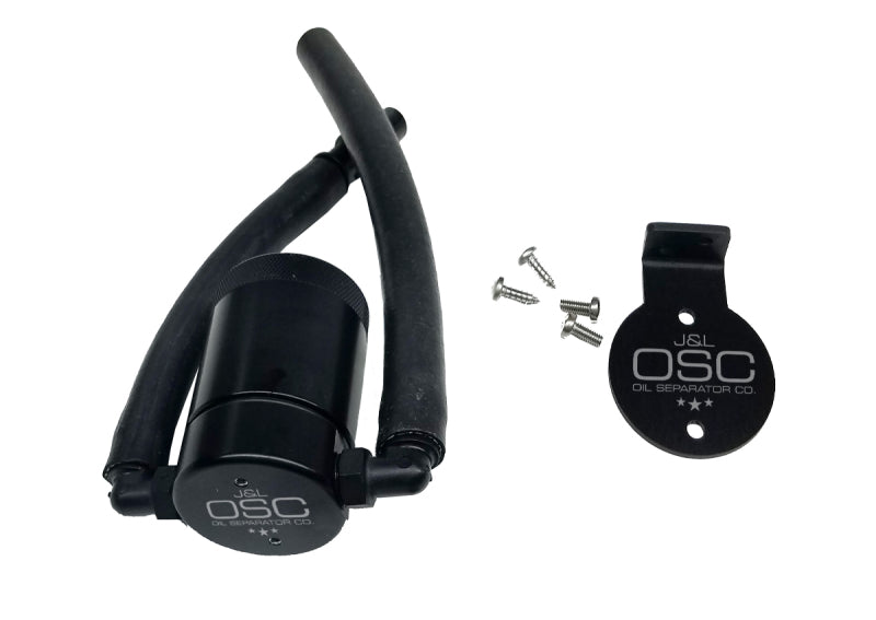 J&L 99-04 Ford Lightning Driver Side Oil Separator 3.0 - Black Anodized 3027D-B