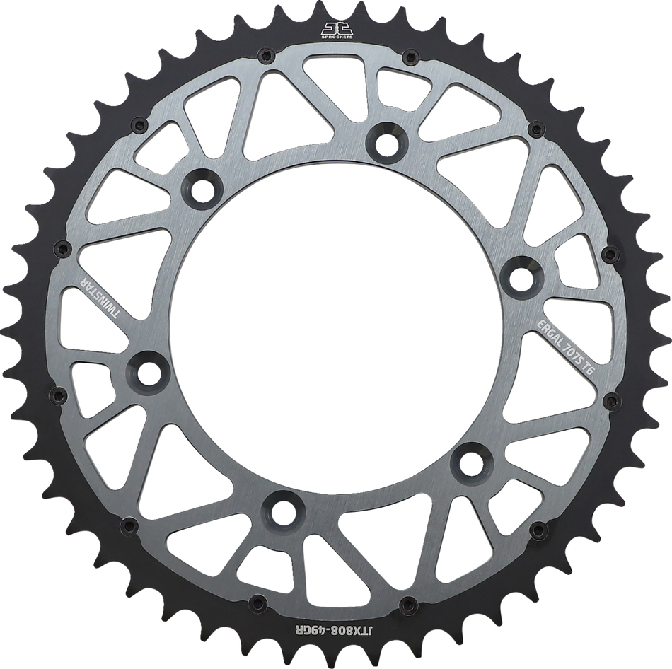 JT SPROCKETS Steel Rear Sprocket - Graphite - 49 Tooth JTX808.49GR