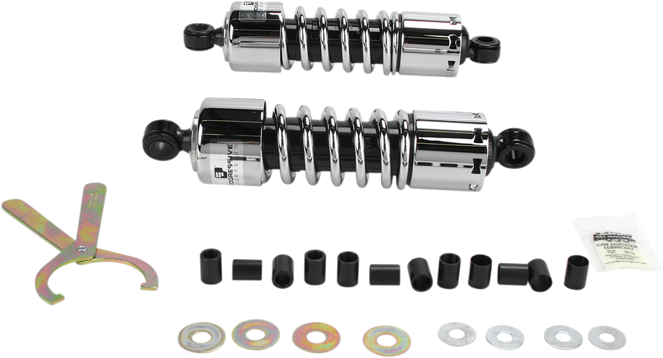 PROGRESSIVE SUSPENSION Shocks - 412 Cruiser Series - Chrome - 11" - Standard 412-4204C