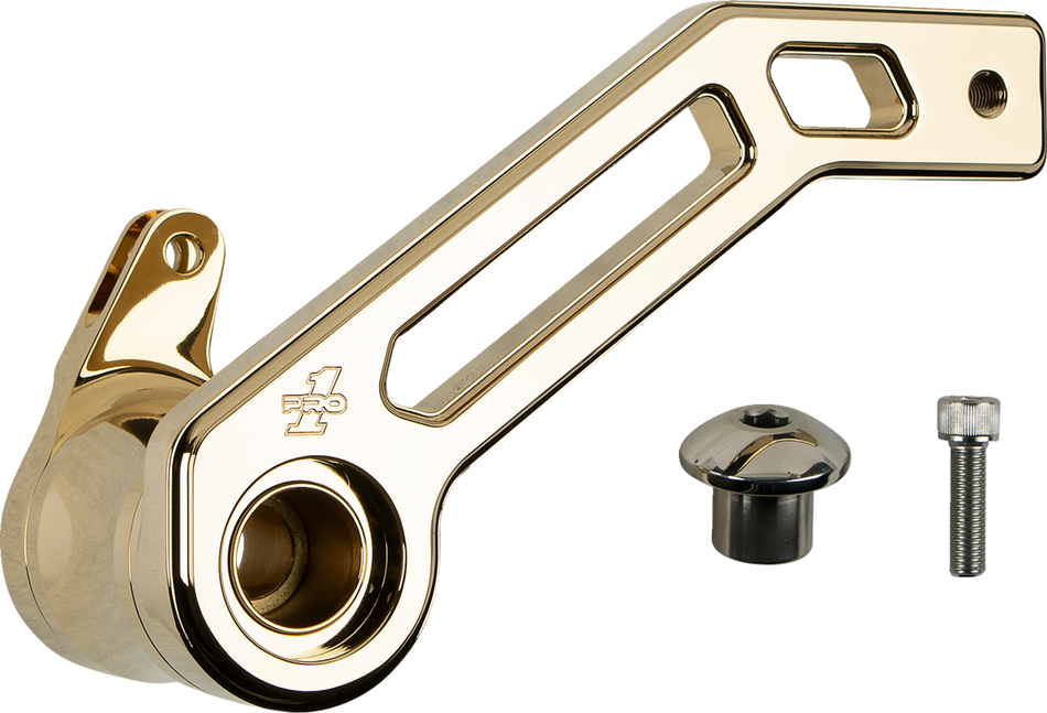 PRO-ONE PERF.MFG. Touring T-Rex Shorty Brake Arm - Gold - '08 -'13 FL 500772TIN