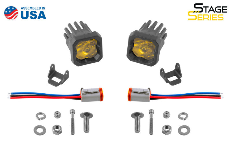 Diode Dynamics Stage Series C1 LED Pod Pro - Yellow Wide Standard ABL (Pair) DD6458P