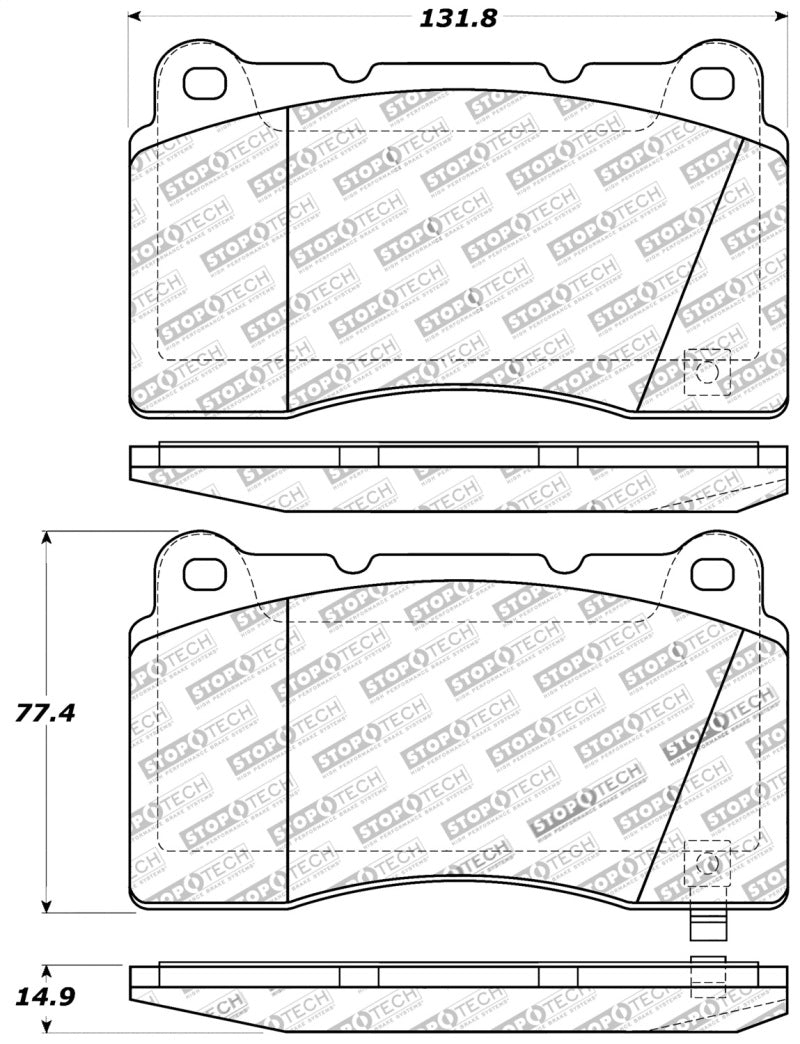 StopTech Performance 04-07 STi / 03-06 Evo / 08-10 Evo / 10+ Camaro Front Brake Pads 309.1001