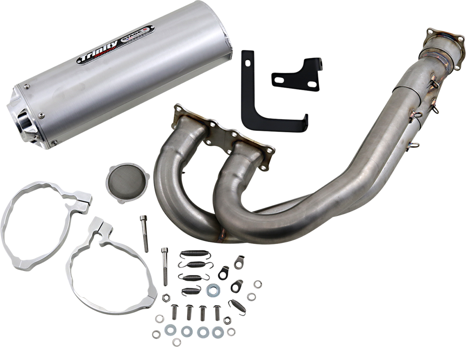 TRINITY RACING Exhaust - Brushed - KRX1000   2020-2024 TR-4177F