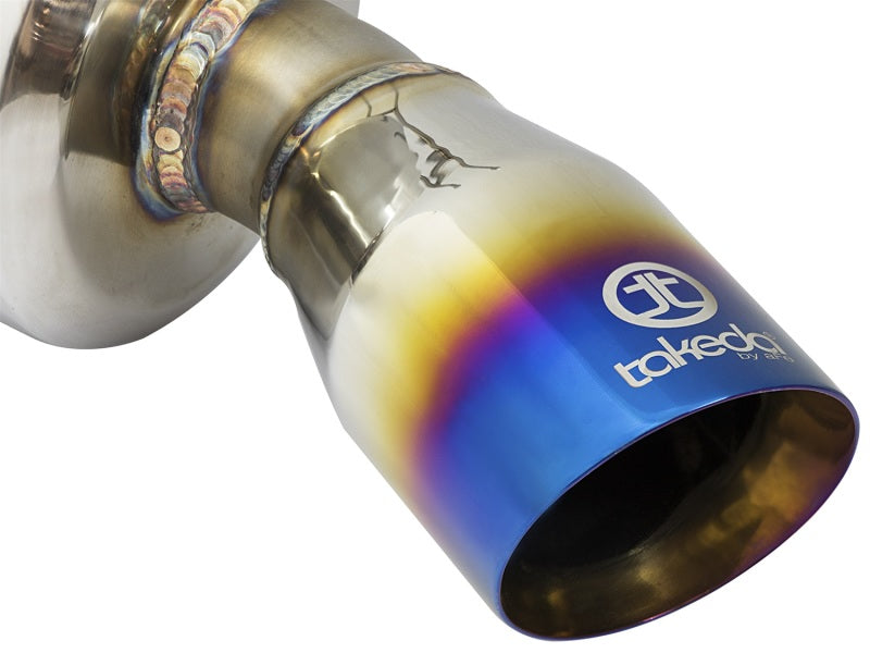 aFe POWER Takeda 16-17 Honda Civic I4-1.5L (t) 2.5-2.25in 304 SS CB Puntas azules de escape de doble salida