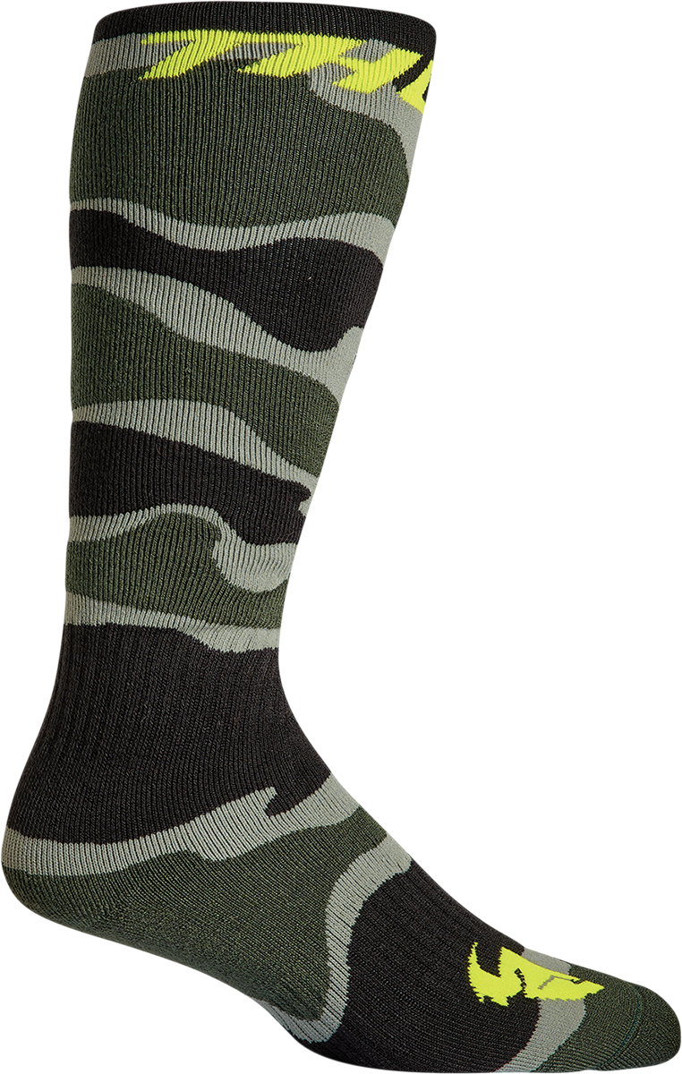 Calcetines THOR Youth MX Camo - Verde/Ácido - Talla 1-6 3431-0660 