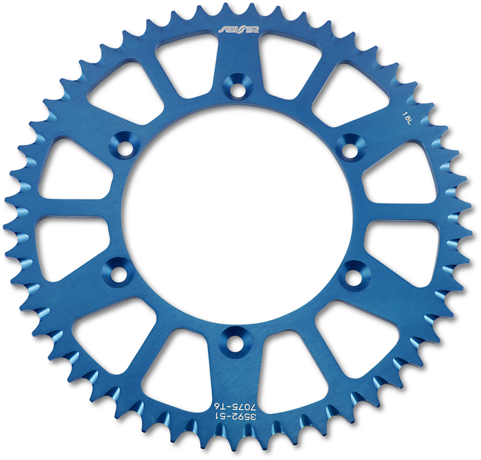 SUNSTAR SPROCKETS Piñón trasero - 51 dientes - Honda/Yamaha - Azul 5-359251BL 