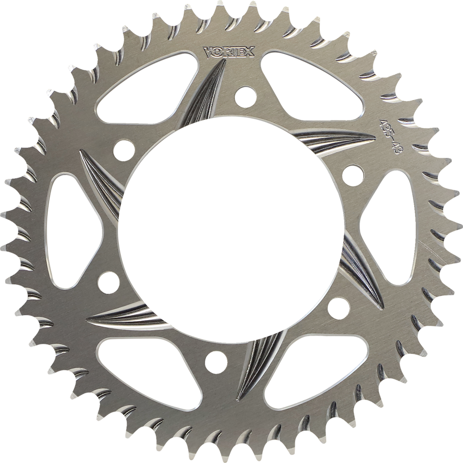 VORTEX Aluminum Sprocket - Silver - Rear - 43 Tooth 435-43