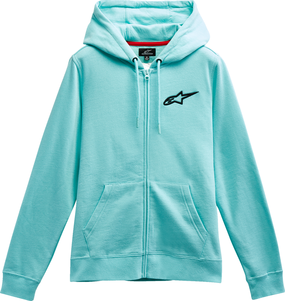 ALPINESTARS Women's Ageless Zip Hoodie - Light Aqua/Black - Large 1232518007212L