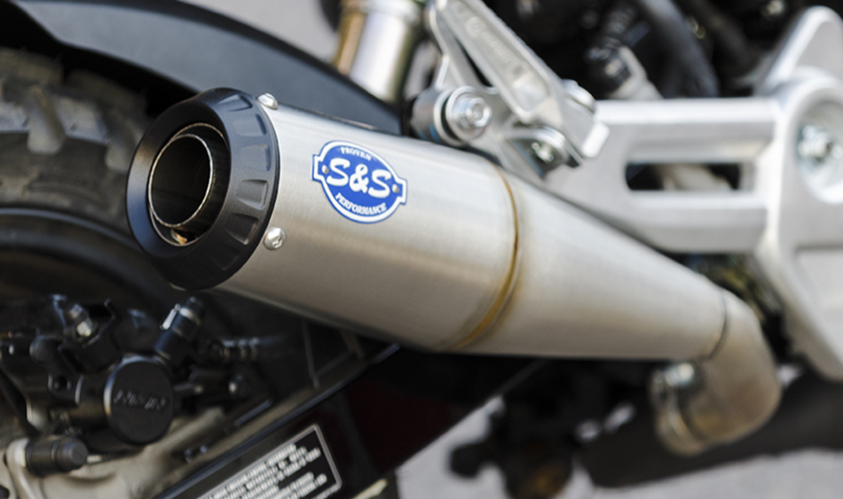 S&S CYCLE Grand National Slip-On 	Brushed Stainless Steel Exhaust for  MSX125 Grom 2022 550-1072