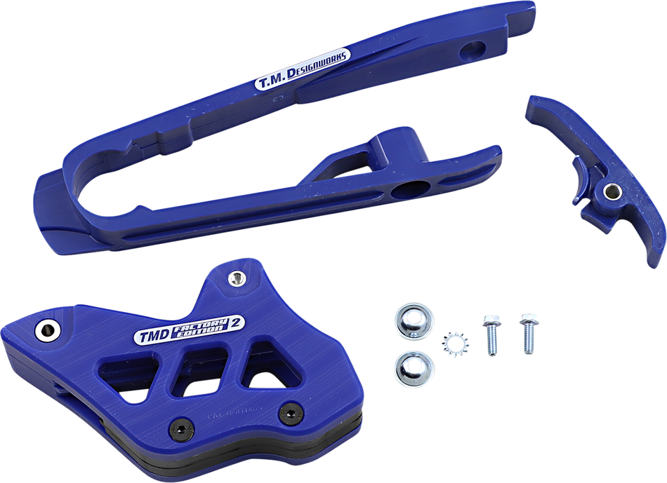 T.M. DESIGNWORKS Chain Guide/Slider - KTM/Husqvarna/Gas Gas - Blue DCK-KT4-BUS