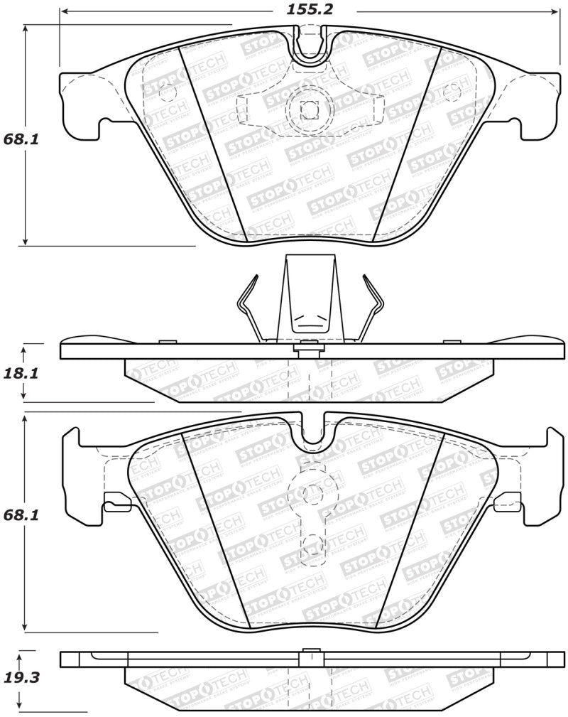 StopTech Street Brake Pads - Front 308.1505