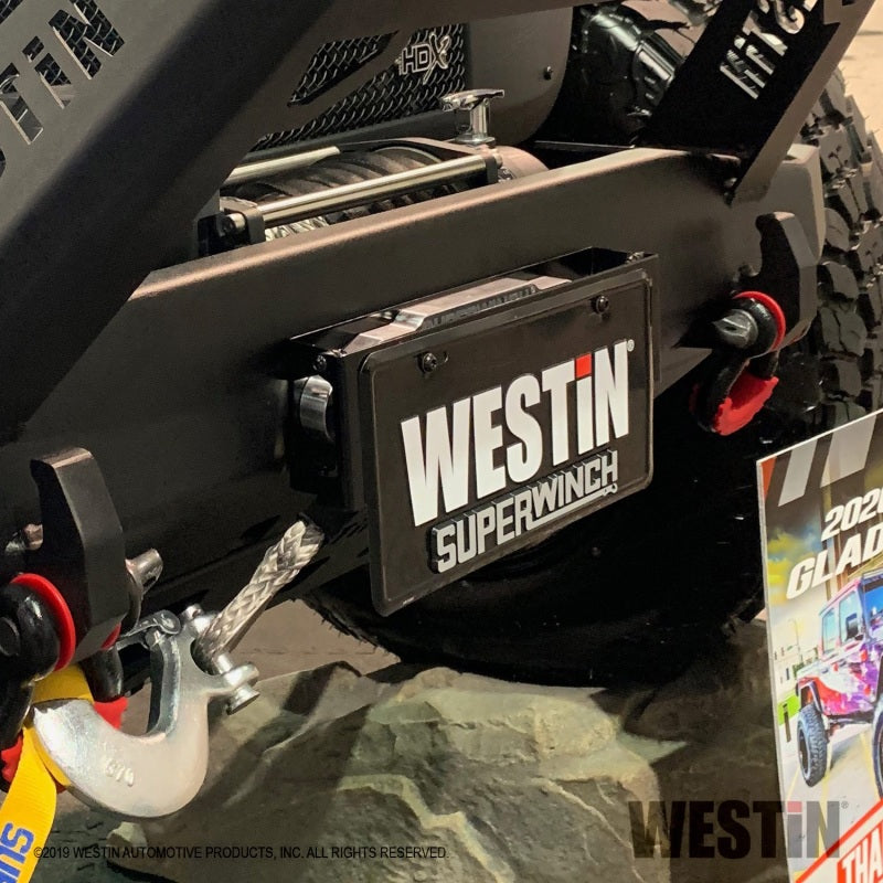 Westin Winch Mount License Plate Re-locator - Black 46-20065