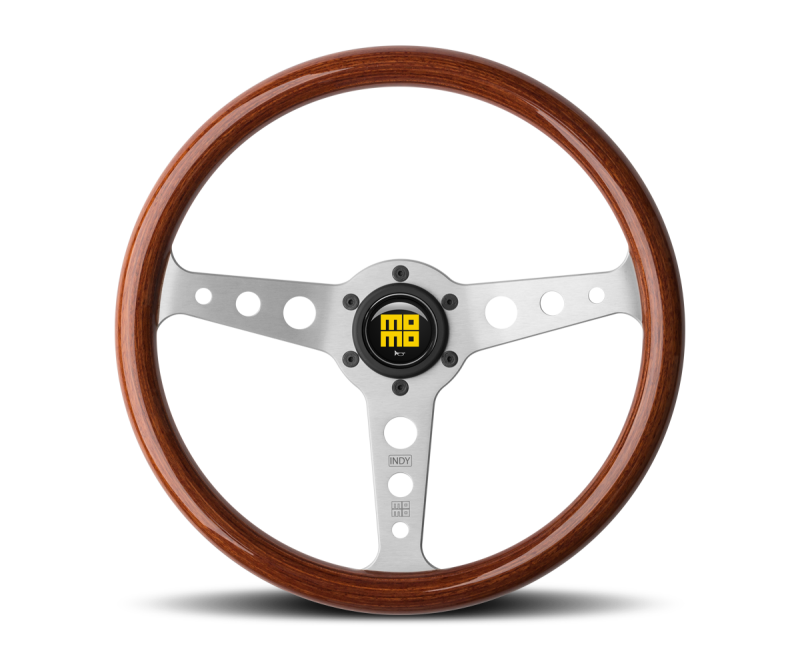 Momo Indy Steering Wheel 350 mm - Magoany Wood/Brshd Spokes IND35MA0P