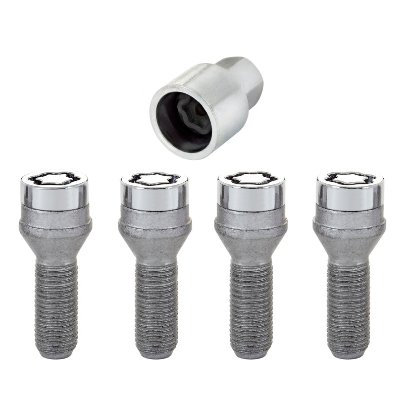 McGard Wheel Lock Bolt Set - 4pk. (Cone Seat) M14X1.5 / 19mm Hex / 31.0mm Shank Length - Chrome 27000