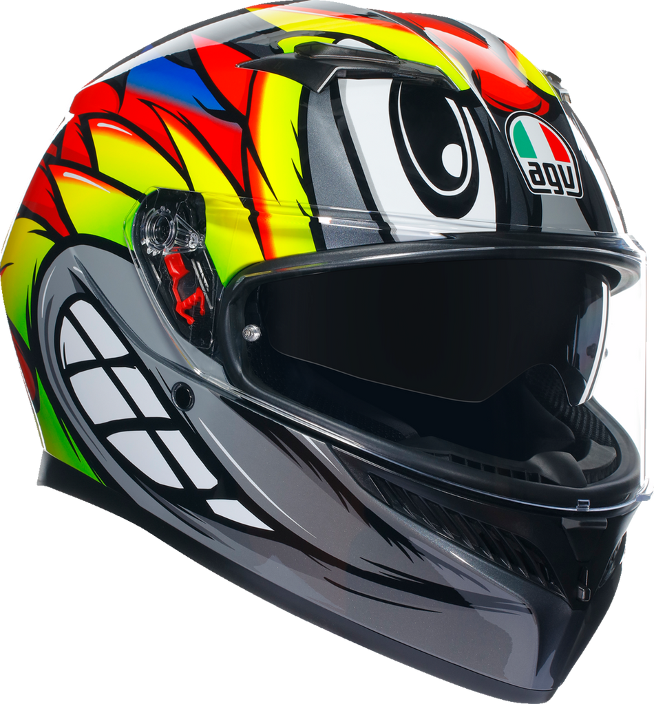 AGV K3 Helmet - Birdy 2.0 - Gray/Yellow/Red - Large 2118381004012L