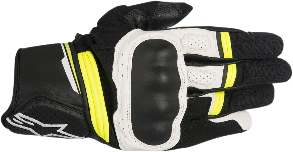 ALPINESTARS Booster Gloves - Black/White/Fluo Yellow - 2XL 3566917-125-2X