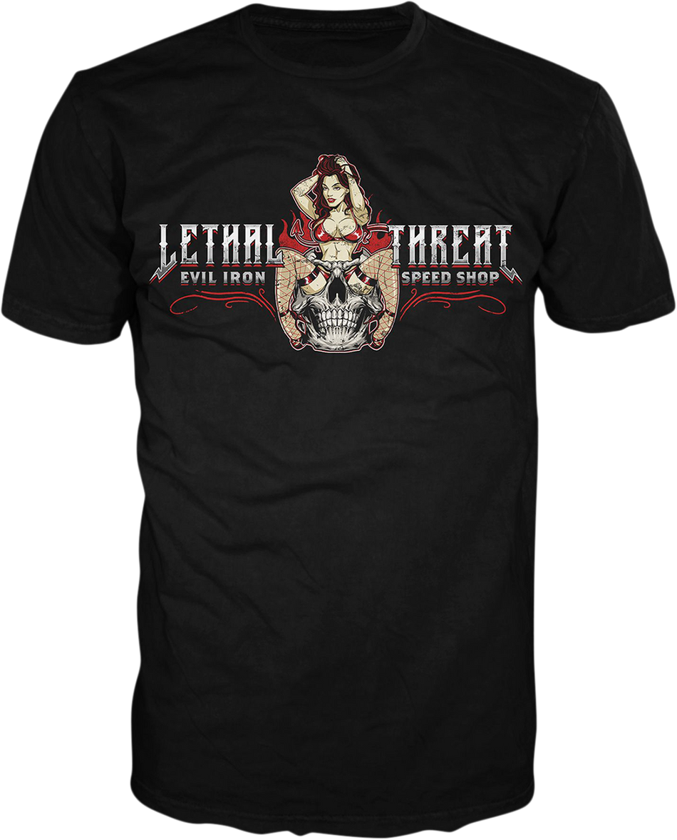 LETHAL THREAT Evil Iron T-Shirt - Black - 2XL LT20893XXL