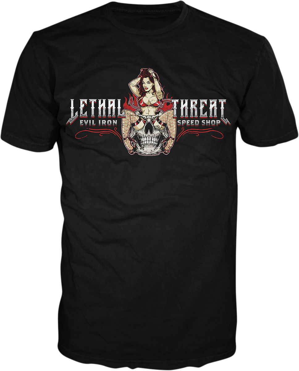 LETHAL THREAT Evil Iron T-Shirt – Schwarz – 5XL LT20893-5XL 