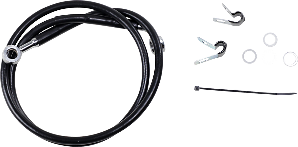 DRAG SPECIALTIES Brake Line - Front (Upper) - Black 660313-BLK