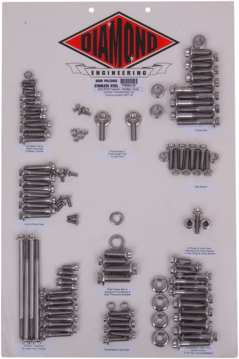 DIAMOND ENGINEERING Bolt Kit - Transformation - 12-Point - FLHT PB661S