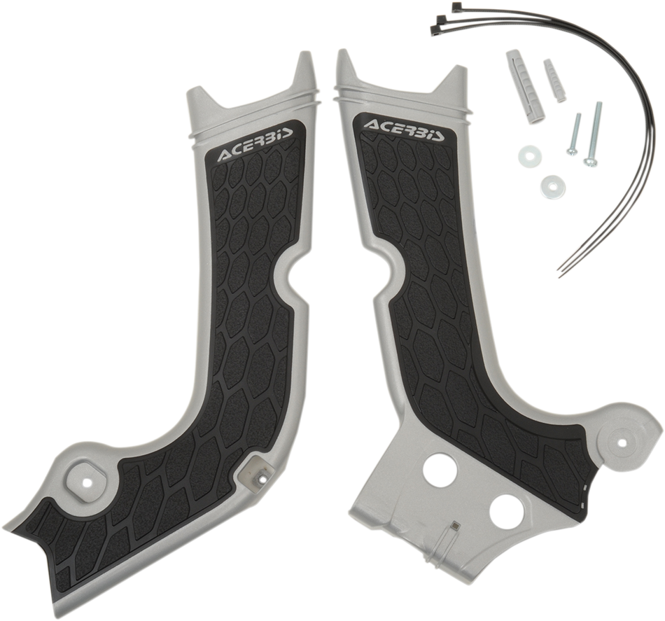 ACERBIS X-Grip Frame Guards - Silver/Black 2630711015