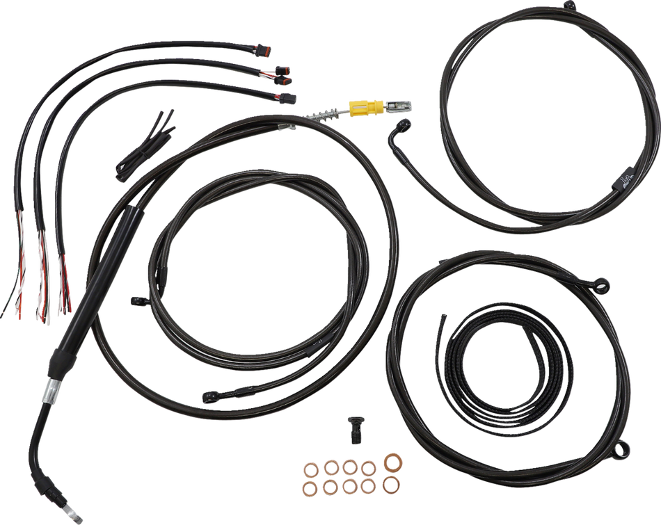 LA CHOPPERS Cable Kit - 18" - 20" Ape Hanger Handlebars - Midnight LA-8058KT2-19M