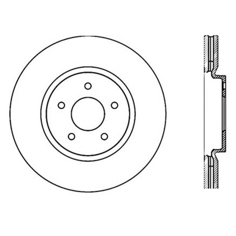 StopTech Infiniti G37 / Nissan 370Z SportStop Slotted & Drilled Front Left Rotor 127.42100L