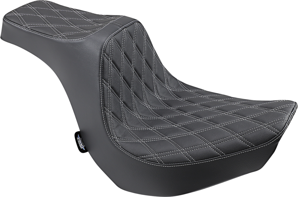 DRAG SPECIALTIES Predator III Seat - Double Diamond - Silver Stitching 0802-1268