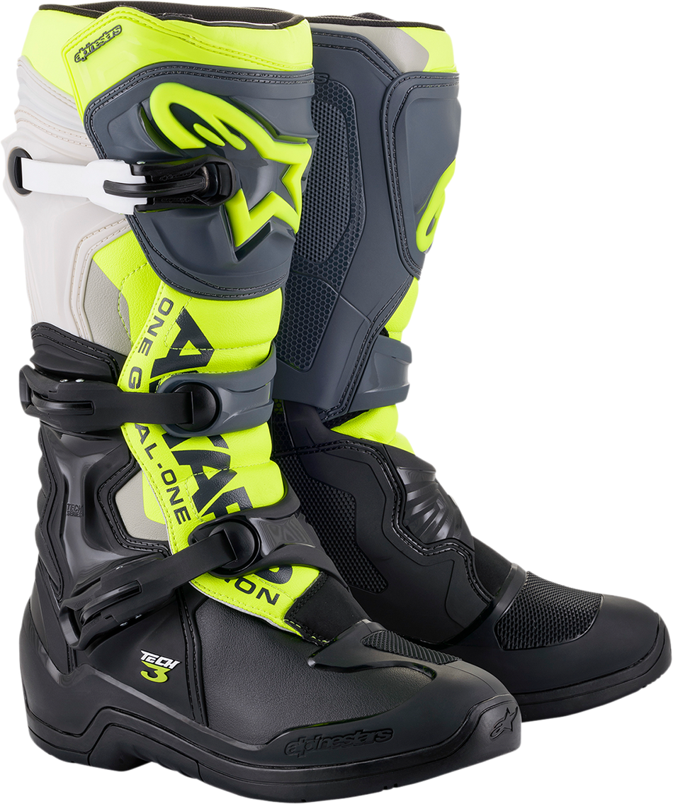 ALPINESTARS Tech 3 Boots - Black/Gray/Yellow Fluorescent - US 12 2013018-1055-12