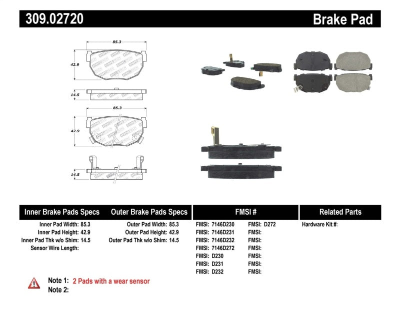 StopTech Performance 89-98 240SX Rear Brake Pads 309.0272