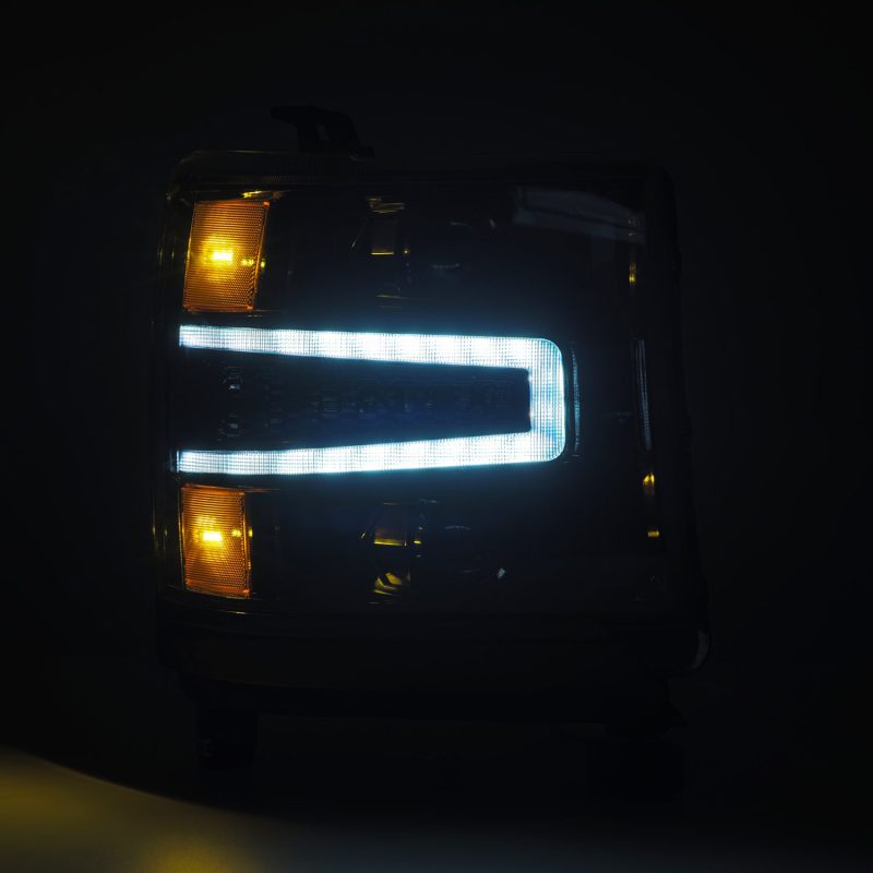 AlphaRex 16-18 Chevy 1500HD LUXX LED Proj Headlights Alpha-BK w/Seq Atv Lgt / SeqSig (Req PN 810023) 880233