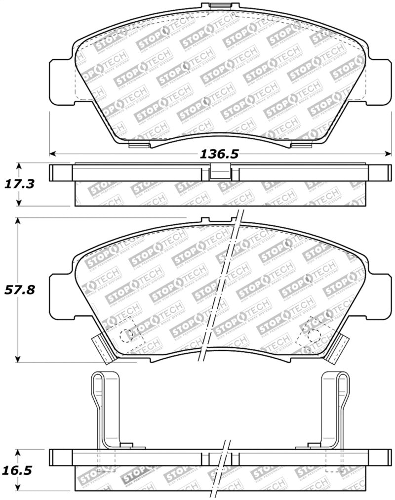 StopTech Street Touring 02-06 Acura RSX Type S / 93-95 Civic Coupe / 04-05 Civic Si 308.0621