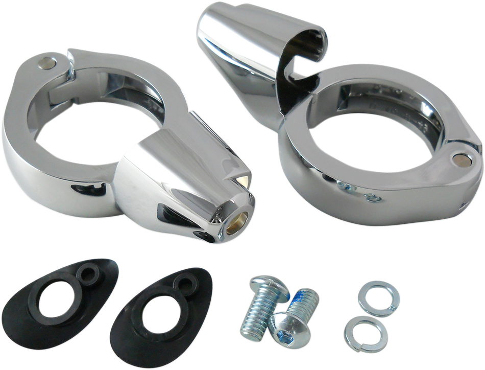 DRAG SPECIALTIES Turn Signal Mount - 49mm - Chrome 77855C