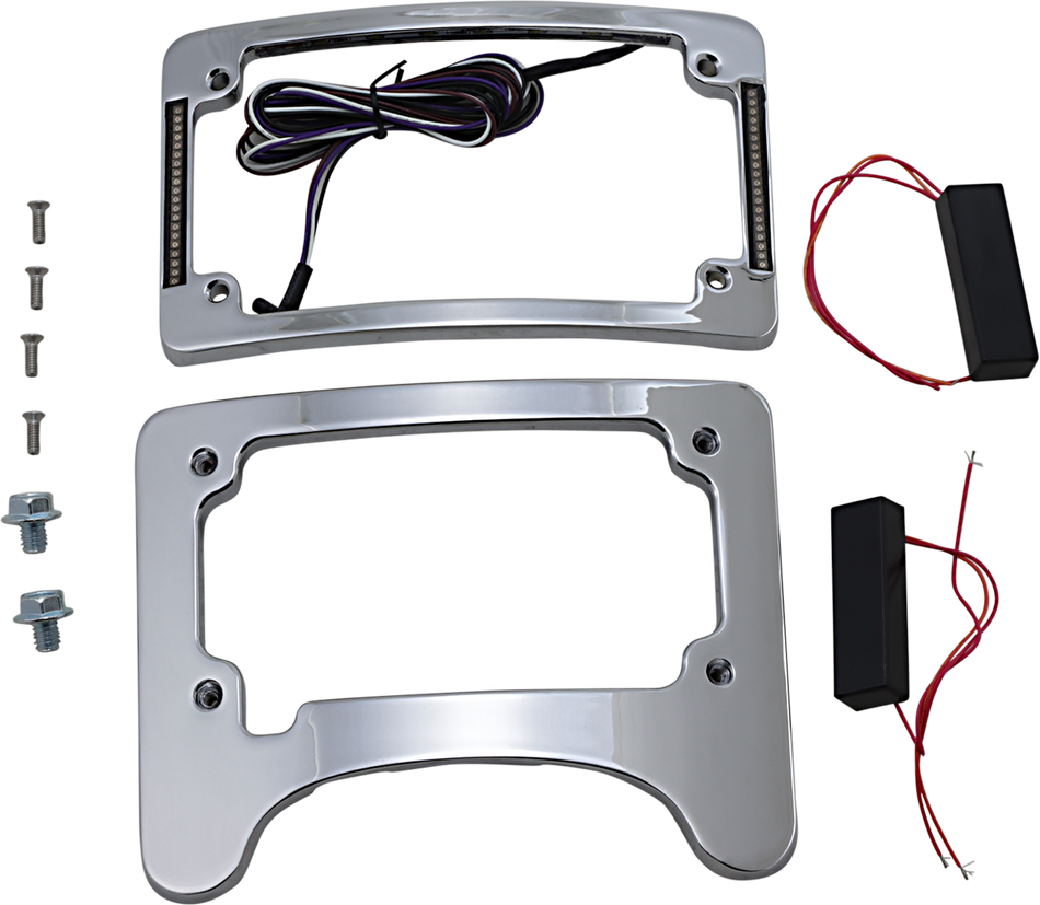 CUSTOM DYNAMICS Turn Signal Eliminator/Illuminated Tri-Frame - Chrome TS-ELIM-06HW-C